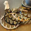 Diadema Shangxuan de Acetato con Dientes de Onda Grande para Mujer, Simple Diadema de Alta Corona para Recoger el Cabello con un Accesorio de Lujo Esponjoso de Doble Uso