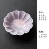 Porta-copos Cerâmico Pintado à Mão Peônia Roxa Esmalte Rocha, Base para Copo Resistente ao Calor, Pires Pequeno, Acessórios para Conjunto de Chá Kung Fu Chinês
