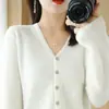 Chaqueta cárdigan transfronteriza para mujer, camiseta base de punto, cuello en V, manga larga, nuevo suéter de abrigo primavera y otoño 2026 para mujer