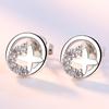Pendientes Jingdong Tmall con diseño de mariposa y luz de amor, pendientes de circón frescos y dulces, pendientes literarios de alta gama para damas, joyería