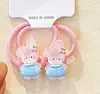 Conjunto de Prendedores de Cabelo Coloridos em Gel Estilo Coreano com Desenhos para Meninas, Laços Fofos de Coelho e Urso, Prendedores de Cabelo para Bebês que Não Danificam os Fios