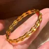 Pulsera Popular de Xiaohongshu con Diseño de Doble Anillo Cepillado Incrustado, Exquisita, Moderna, Versátil, Pulsera de Gama Alta, Disponible para Dropshipping