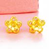 Sha oro moda variedad de pendientes de flor para mujer cobre puro chapado en oro real de 24k exquisitos pendientes de flor accesorios explosivos transfronterizos