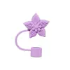 Tampa de Silicone para Canudo de Grau Alimentício Transfronteiriça com Design de Estrela de Cinco Pontas e Flor, Adequada para Canudos Stanley, Conjunto de Tampas de Vedação à Prova de Vazamento 10mm