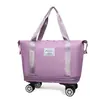 Bolsa de Viagem Roda Universal Expansível Linha Estudante Universitário Bolsa Li Grande Capacidade Armazenamento Separado Seco e Úmido Bolsa de Viagem para Academia