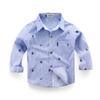 Camisas de Algodão Puro para Meninos, Casacos Finos de Manga Comprida para Bebês, Blusas de Verão, Roupas Infantis de Primavera e Outono para Crianças Médias e Grandes, Xadrez Infantil
