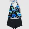 Novo Conjunto de Biquíni com Camisola Estampada e Saia Bodycon Feminino, Estilo Y2K Transfronteiriço de Verão Europeu e Americano