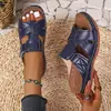Sandalias de moda para mujer de verano 2026 temporada retro casual con cuña y suela gruesa cosidas, de una tira, talla grande, comercio exterior europeo y americano