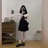Vestido de Dos Piezas Negro Estilo Francés con Bloques de Color y Hombros Descubiertos para Mujer, Nuevo Modelo de Verano, Vestido de Línea A Adelgazante y Favorecedor, Hecho a Medida