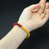Pulsera de Cristal de Mineral Crudo Arena Cinabrio Círculo Único Unisex Simple Versátil Turquesa Jade Calabaza Cuenta Redonda Pulsera de Cinabrio