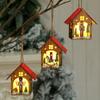 Casa de Madera Luminosa Navideña Ensamblada Soldado de Nogal Colgante de Árbol de Navidad Casa de Madera Pequeña Hecha a Mano DIY para Niños
