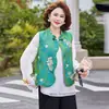 Nova Moda de Primavera para Mães de Meia-Idade: Elegante Top Colete Novo Estilo Chinês e Conjunto de Duas Peças para Mulheres de Meia-Idade e Idosas