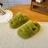 Pantuflas de Felpa de Comercio Exterior para Mujer, Calzado de Exterior, Nuevo Estilo Primavera y Otoño, Celebridad de Internet, Muy Calientes, Modernas, Verano, Suela Gruesa, Antideslizantes, Cálidas, Pantuflas de Algodón para Mujer