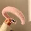 Faixa de pelúcia estilo Princesa Doce alta qualidade alta caveira Top Novo grampo de cabelo tricotado peludo faixa de cabelo de aba larga acessórios de cabelo
