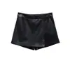 Estilo Europeo y Americano Popular en Amazon Aliexpress Tendencia de Moda Diseño Versátil Pantalones Falda de Doble Botonadura con Efecto Piel Sintética Francesa