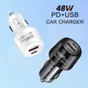 Cargador de Coche Inteligente Pd de Uno a Dos 48W Pd30W Carga Ultra-Rápida Puerto Dual A+C Cargador de Encendedor de Cigarrillos para Coche