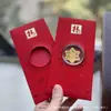 Adesivos de Telefone de Ouro Puro 999 para o Festival da Primavera, Artesanato em Metal de Envelope Vermelho de Alta Qualidade, Presentes para Reunião Anual