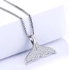 Colgante de cola de pez delfín de plata esterlina S925 versión coreana de micro incrustación moda temperamento combinable regalo de cumpleaños joyería
