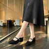 Sandalias de vestir tipo francés para mujer, de punta cuadrada, con plataforma para aumentar altura, tacón grueso y puntera cerrada, cómodas y versátiles, nuevo modelo de otoño