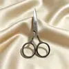 Tijeras de acero inoxidable para cejas tijeras de bordado tijeras de belleza rectas para pestañas herramienta hilo Tijeras de punta cabeza redonda tijeras de belleza