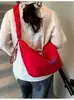 Bolso de Lona Casual de Color Sólido Transfronterizo para Mujer, Bolso Tote de Alta Gama de Gran Capacidad, Bolso de Axila Portátil para Mujer con Pliegues para Viaje