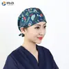 Gorro Quirúrgico Estampado Femenino Algodón Puro Gorro de Enfermera Gorro Baotou Nacido de la Luna Doctor de Clínica Dental y Estomatológica Gorro de Trabajo Masculino