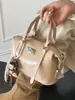 Bolsa Boston Portátil Estilo Nicho Retro Estilo Coreano Feminina Simples Versátil Elegante Alta Qualidade Bolsa Transversal