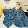 Nueva manta de felpa de imitación de conejo con burbujas, manta multifuncional para uso en el hogar, manta de felpa de color liso simple, manta de siesta espesa y cálida