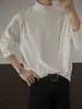 Camiseta de Gola Alta Meia-Manga Cor Lisa para Meninos Casual Mangas Raglan Top Simples Camisa Básica Cleanfit Tendência