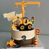 Decoración de pastel de vehículo de ingeniería excavadora bulldozer coche de niño historia de coche decoración de pastel de cumpleaños enchufe decorativo