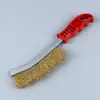 Escova de Arame em Formato de Faca Escova para Churrasco Escova de Faca de Arame Remoção de Ferrugem Escova Portátil Escova com Cabo de Plástico Escova de Faca Escova de Limpeza Ferramenta para Churrasco