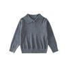 Gola Padre Manga Longa Gola Polo 2026 Novo Suéter de Lã Suéter Infantil Primavera e Outono Estilo Britânico Top Casual para Crianças Pequenas