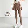 Falda-pantalón de yoga fina de seda de hielo, diseño dos en uno, anti-exposición, de cintura alta, levanta glúteos, con caída, pantalones de fitness ajustados para deportes de Pilates