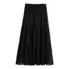 Falda midi de gasa con perlas, estilo de hada, colección de verano 2026, de cintura alta, una sola pieza, disponible para dropshipping, ropa de mujer