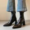 Botas Estilo Coreano Delgadas de Punta 2026 Moda Versátiles de Moda Otoño/Invierno Nuevas Botas de Moda de Tacón Alto Botines de Temperamento para Mujer