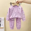 Haz un amigo doble provincia provincia provincia Q conjunto de ropa interior de algodón puro antibacteriano que absorbe el sudor para niños niñas bebés top de otoño pantalones de otoño