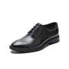 Zapatos de Cuero Hechos a Medida de Fábrica, Zapatos Formales de Negocios para Hombre Estilo Británico de Cuero Genuino, Zapatos de Traje Profesionales de Caña Baja con Cordones y Suela Suave
