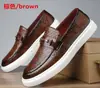 Nuevos Mocasines Cruzados para Hombre con Estampado de Serpiente Estilo Británico Suela Gruesa Zapatos Casuales de Cuero Mocasines de Negocio para Hombre