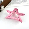 Pinza de garra con estampado de lazo en forma de estrella, pinza de tiburón grande de alta gama, pinza de garra de pentagrama para la parte posterior de la cabeza, accesorio de pelo femenino