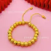 Pulsera Minimalista de Cuentas de Transferencia Chapada en Oro, Cuentas Entrelazadas Versátiles, Joyería Ajustable, Venta al por Mayor desde el Fabricante
