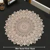 Tapete de Comedor Occidental de PVC Hueco Bronceado Transfronterizo Mesa de Comedor Sentido Avanzado Tapete Aislante de Calor Tapete para Verduras Luz de Bola de Fuego Lujo Sencillo Estilo Ins