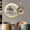 Pintura Decorativa Restaurante Yingke Pine Reloj de Alta Gama Reloj de Pared Lámpara LED Pintura Comedor Pintura Colgante Sala de Estar Mural Reloj de Alce