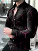 2026 Camisa de Manga Larga Estampada en 3D para Hombre de Venta Caliente Europea y Americana Moda Tendencia Cárdigan Superior de Lunares Degradados