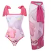 2025 nuevo traje de baño retro europeo y americano de comercio exterior traje de baño conservador de una pieza sexy traje de baño para mujer traje de traje de baño con falda de gasa transfronterizo