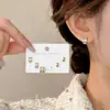 Novo Design de Moda Senso Prata Brincos de Pino Super Brilhante Zircônia Geométricos Elegantes Brincos Joia de Orelha Tendência Nicho Feminino