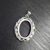 Variedad de portapendientes vacío de 13x18mm S925 plata garra incrustada superficie de huevo DIY ágata Jade Hetian turquesa cera