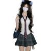 Uniforme JK ajustado a la cintura uniforme JK de manga larga para mujer conjunto completo de chicas guapas estilo universitario ropa exterior blanca traje uniforme JK