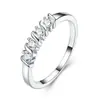 Anel de Gota com Moissanita Cor D Mais Vendido no Exterior Prata de Lei S925 Banhado a Ouro Branco 18K Joia Moderna e Versátil