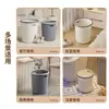 Cubo de basura para baño, cocina, inodoro, gran capacidad, cubo de basura con aro de presión, papelera de plástico, reciclable, almacenamiento, uso doméstico