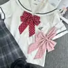 Lindo Lunares Mariposa Universidad Mango Largo Recto Corbata de Moño Traje de Marinero Cuello Uniforme JK Estudiante Niña